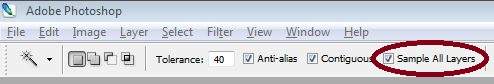 Sample All Layers - magic wand tool