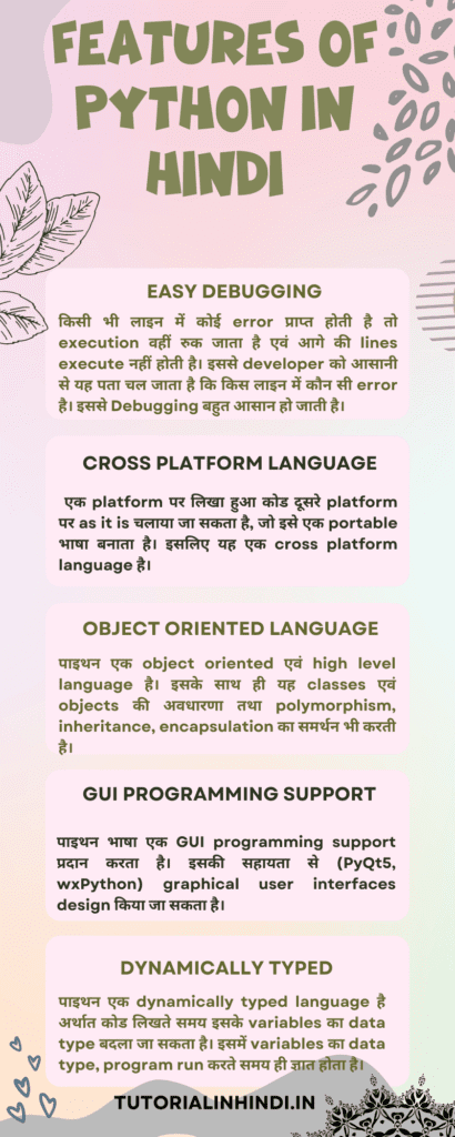 Features of python in hindi - What is python in Hindi