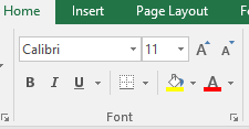 MS Excel Home Tab in Hindi - Font