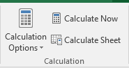 MS Excel Formulas Tab - calculation